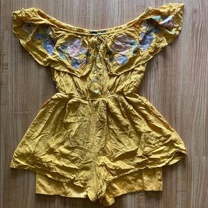Blue Rain Yellow Romper